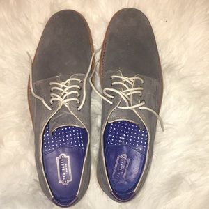 Grey, Ted Baker men's dress shoes.